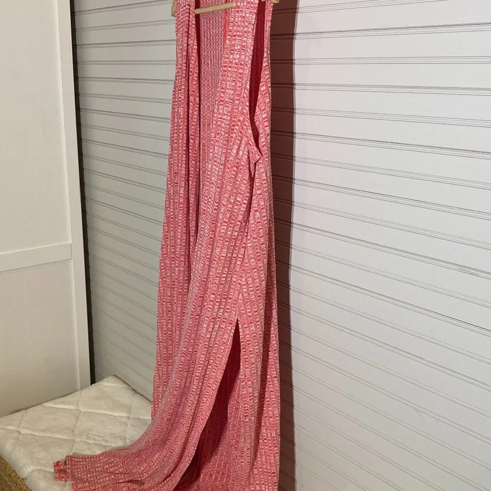 Lula Roe Size M Red Ribbed Duster - Picture 4 of 6